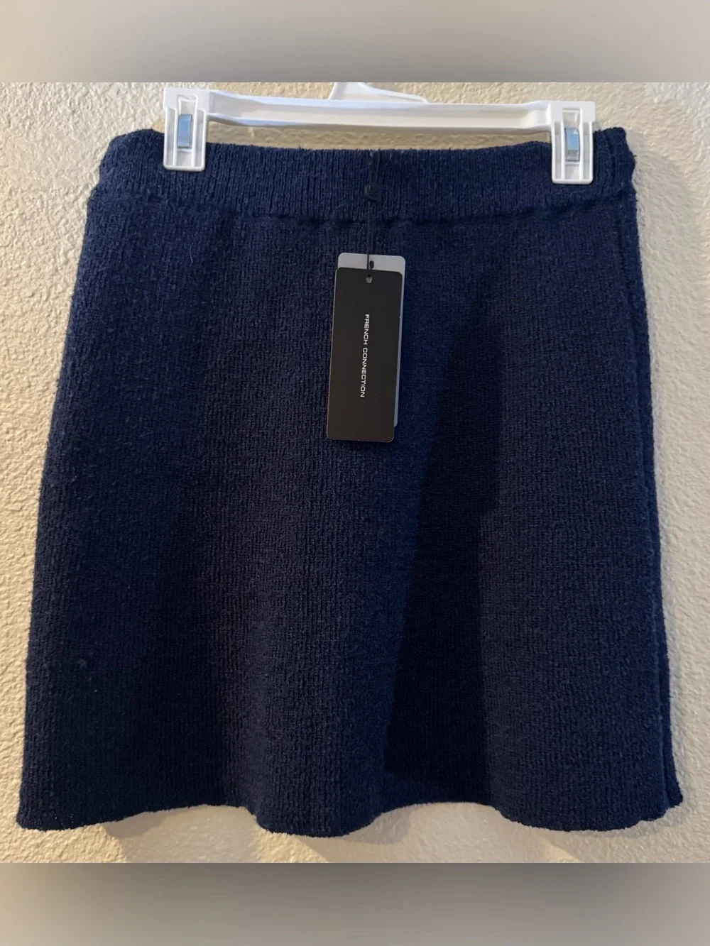 NWT French Connection Navy Drawstring Knit Skirt